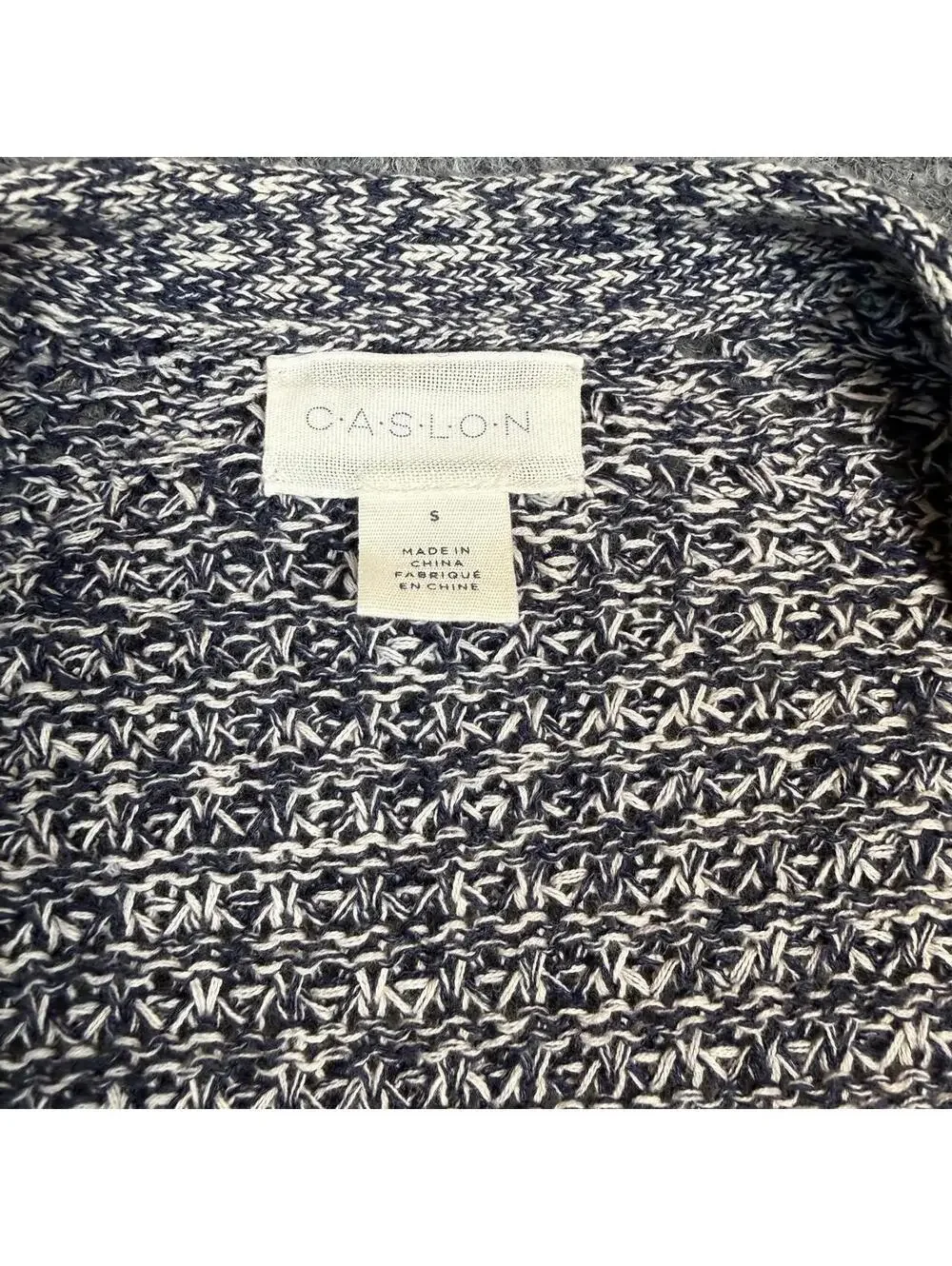 C.A.S.L.O.N. Women's Size Small Gray & White Speckled Knit Cardigan Sweater